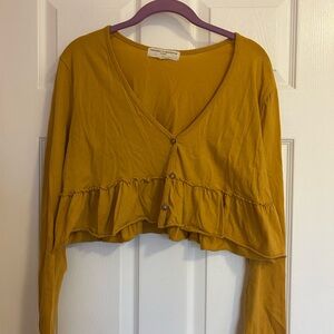 Project Social T Mustard Crop Top